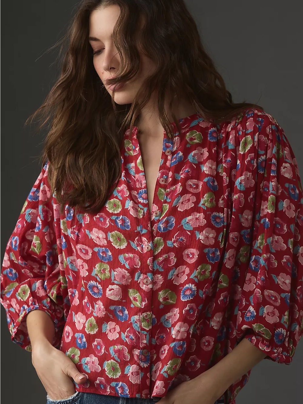 Pilcro Anthropologie The Sidney Batwing Blouse by Pilcro: Shrunken Edition